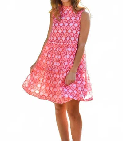 J.marie Scarlette Ruffle Neck Dress In Pink