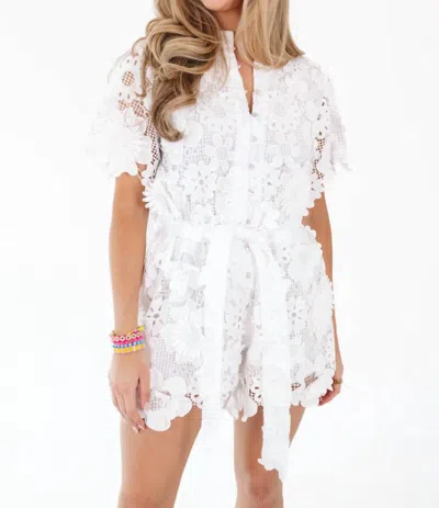 J.marie Scottie Romper In White