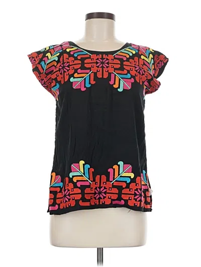 J.marie Short Sleeve Blouse In Black