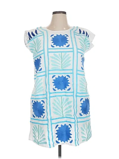 Pre-owned J.marie Short Sleeve Blouse In Blue