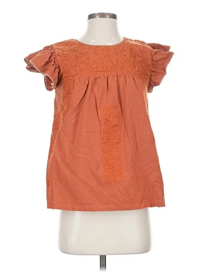 Pre-owned J.marie Short Sleeve Blouse In Orange