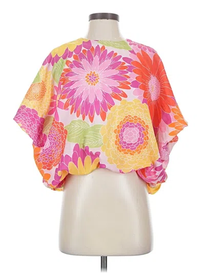 Pre-owned J.marie Short Sleeve Blouse In Orange