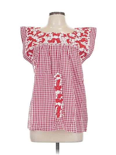 Pre-owned J.marie Short Sleeve Blouse In Red