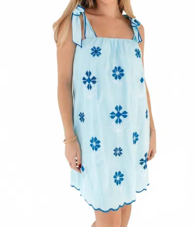 J.marie The Alli Tie Strap Dress In Blue