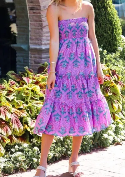 J.marie The Ivy Midi Skirt Dress In Purple Print