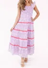 J.marie Vivian Tier Ric Rac Dress In Lavender Multi In Multi