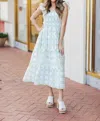 J.marie Women's The Loren Ruffle Strap Midi Dress In Green In White
