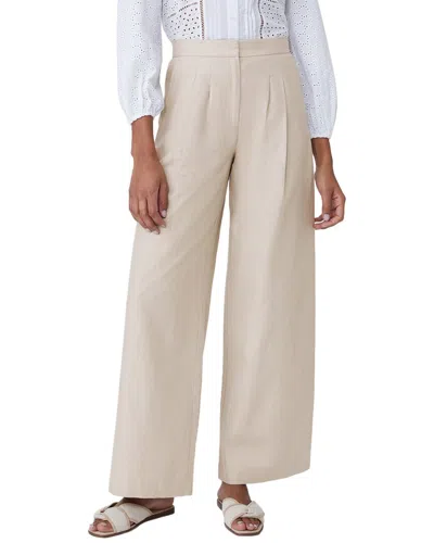 J.mclaughlin Amal Linen-blend Bottom In Brown