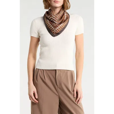 J.mclaughlin Jmclaughlin Amoura Silk Square Scarf In Brown