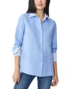 J.mclaughlin Anilee Linen-blend Blouse In Blue