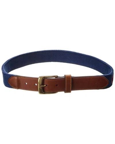 J.mclaughlin Ashton Golf Bag Canvas & Leather Belt In Blue