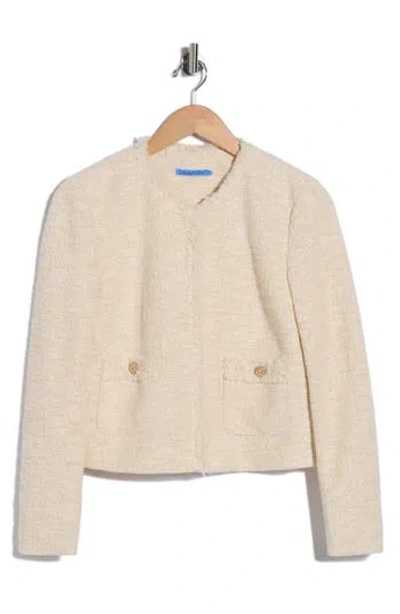 J.mclaughlin Jmclaughlin Berry Bouclé Collarless Jacket In Brown