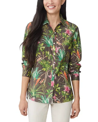 J.mclaughlin Britt Silk-blend Blouse In Brown