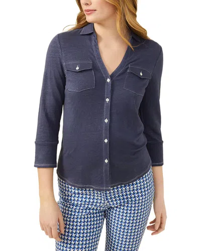 J.mclaughlin Brynn Linen-blend Top In Blue