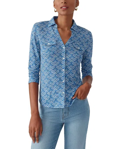 J.mclaughlin Brynn Linen-blend Top In Blue