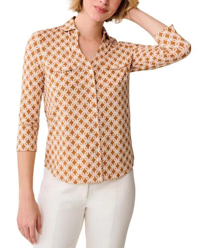 J.mclaughlin Brynn Linen-blend Top In Brown