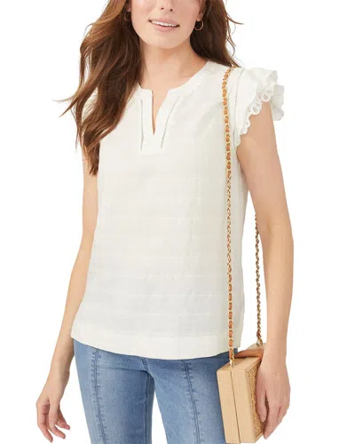 J.mclaughlin Cailin Linen-blend Blouse In White