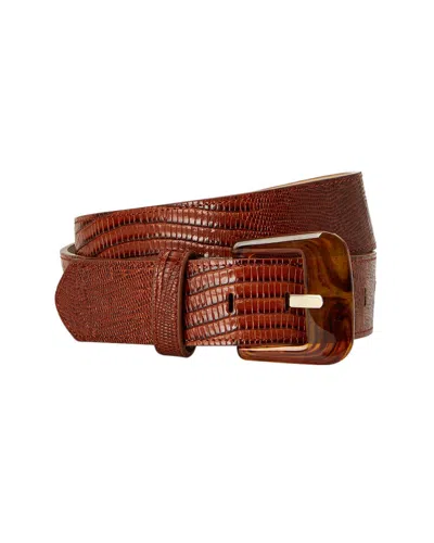 J.mclaughlin Catriona Lizard-embossed Leather Belt In Brown