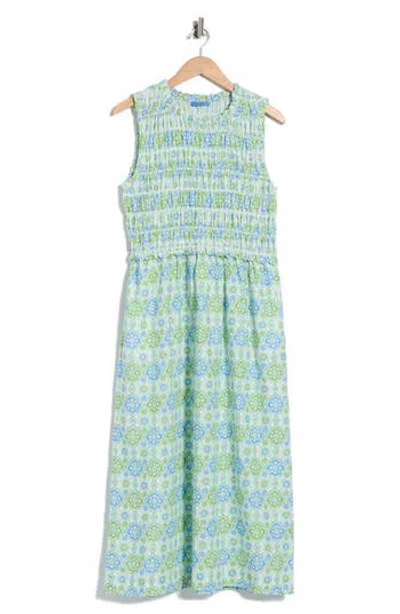 J.mclaughlin Jmclaughlin Ciri Smocked Sleeveless Dress In Green