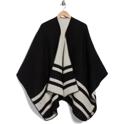 J.mclaughlin Jmclaughlin Deanna Wool & Cashmere Reversible Poncho In Black/off White