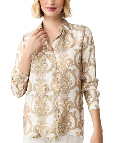 J.mclaughlin Denver Silk-blend Blouse In Neutral
