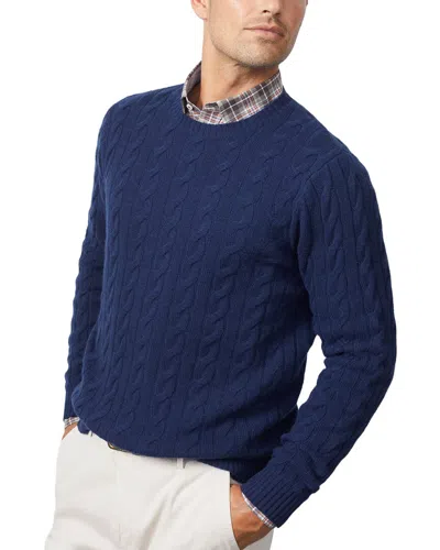 J.mclaughlin Eamon Solid Cable Cashmere Sweater In Blue