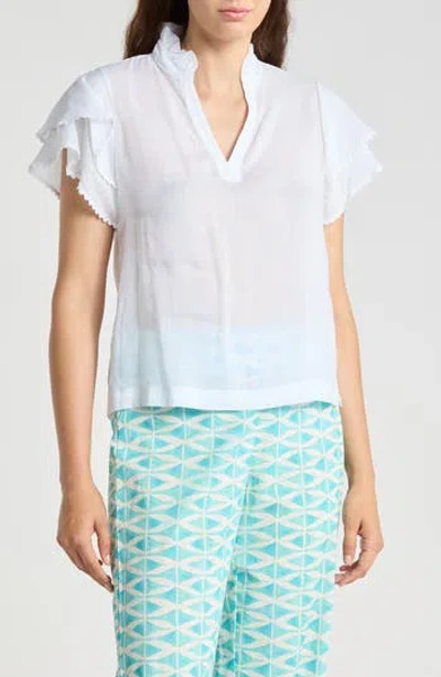 J.mclaughlin Jmclaughlin Elara Flutter Sleeve Woven Top In White