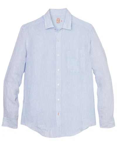 J.mclaughlin Fineline Gramercy Linen Woven Shirt In Blue