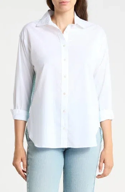 J.mclaughlin Jmclaughlin Finn Contrast Button Front Shirt In White
