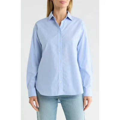 J.mclaughlin Jmclaughlin Finn Cotton Button-up Shirt In Blue
