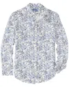J.mclaughlin J. Mclaughlin Indigo Flora Gramercy Linen Woven Shirt