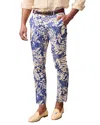 J.mclaughlin J. Mclaughlin Jardin Leaf Callistair Linen Pant In Blue