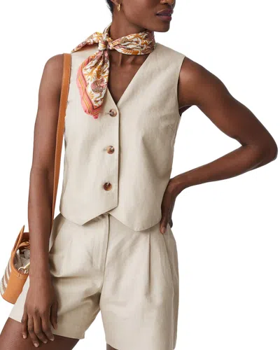 J.mclaughlin J. Mclaughlin Bevin Linen-blend Vest In Brown