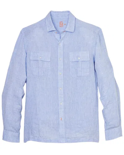 J.mclaughlin J. Mclaughlin Christos Linen Woven Shirt In Blue