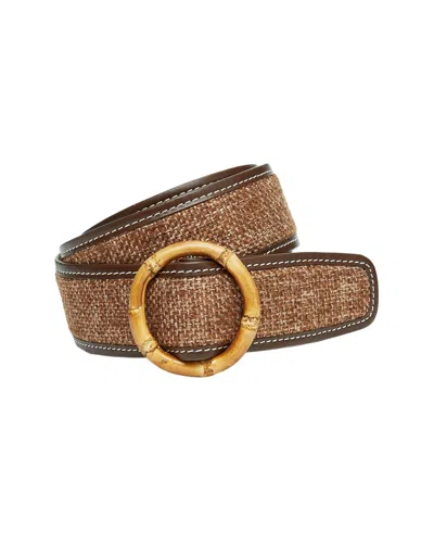 J.mclaughlin J. Mclaughlin Dixie Linen & Leather Belt In Brown