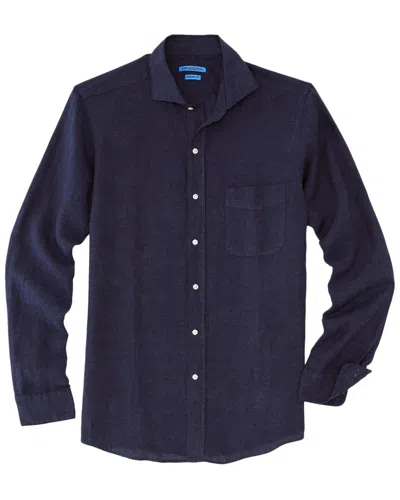 J.mclaughlin J. Mclaughlin Drummond Modern Fit Linen Shirt In Blue
