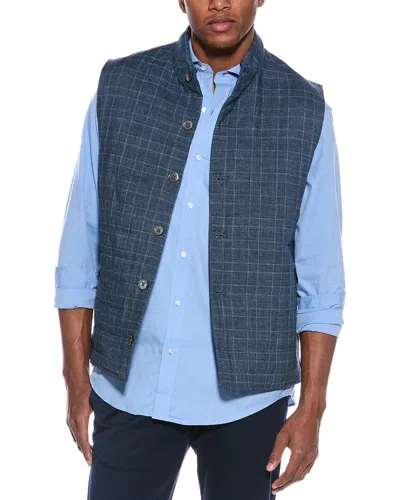 J.mclaughlin J. Mclaughlin Glen Plaid Orson Linen Vest In Blue