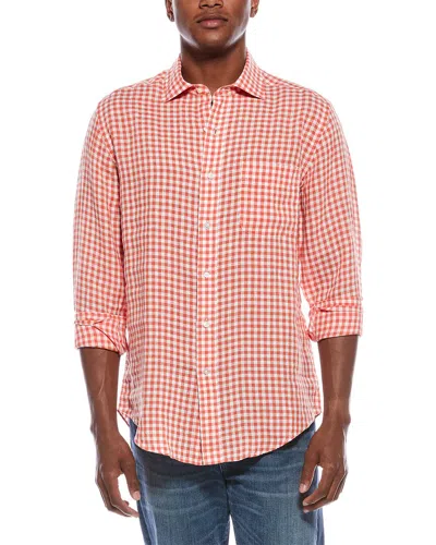J.mclaughlin J. Mclaughlin Gramercy Linen Shirt In Orange