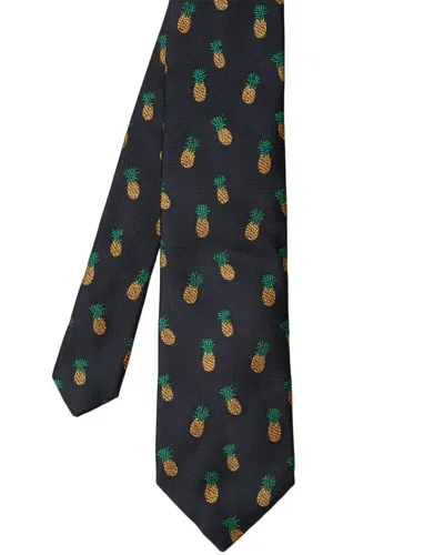 J.mclaughlin J. Mclaughlin Jacquard Silk-blend Tie In Blue