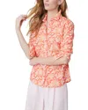J.mclaughlin Lois Linen-blend Blouse In Red