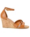 J.mclaughlin Madrid Leather Wedge In Brown