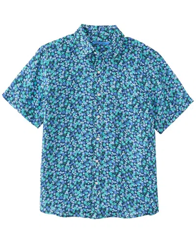J.mclaughlin J. Mclaughlin Mini Bloom Boom Montauk Woven Shirt In Blue