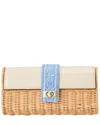 J.mclaughlin J. Mclaughlin Nusa Wicker Shoulder Bag In Beige