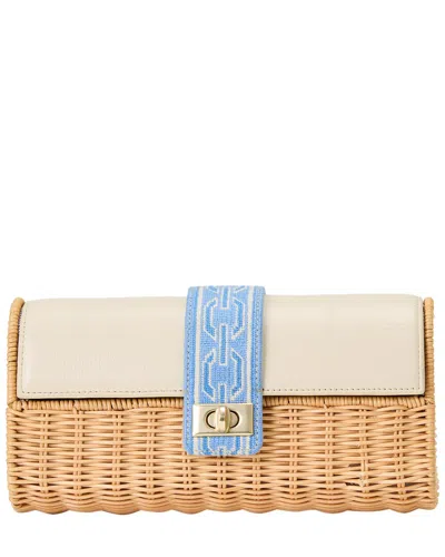 J.mclaughlin J. Mclaughlin Nusa Wicker Shoulder Bag In Beige
