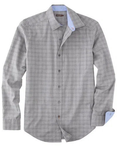 J.mclaughlin J. Mclaughlin Plaid Gramercy Modern Fit Woven Shirt In Grey