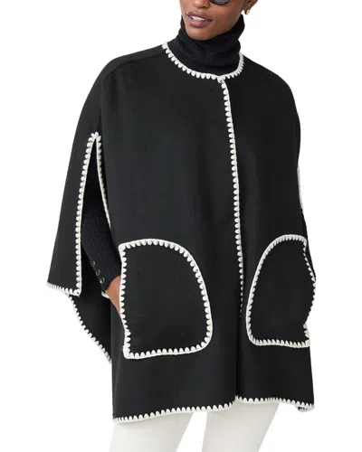 J.mclaughlin J. Mclaughlin Sabrina Wool-blend Poncho In Black