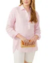 J.MCLAUGHLIN J. MCLAUGHLIN STRIPE FALLON LINEN BLOUSE