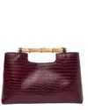 J.mclaughlin J. Mclaughlin Sumpter Croc-embossed Leather Handbag In Red