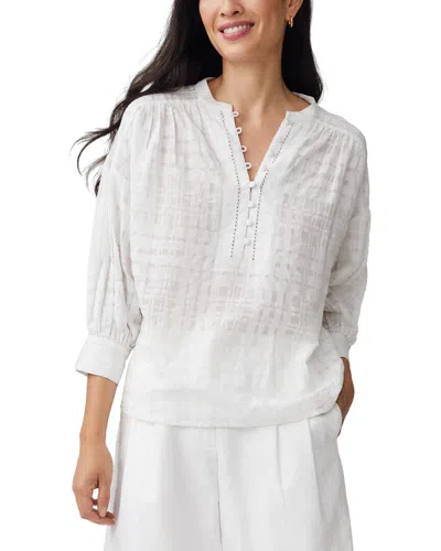 J.mclaughlin J. Mclaughlin Ushi Linen-blend Blouse In White