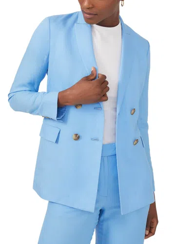 J.mclaughlin J. Mclaughlin Vesta Linen-blend Jacket In Blue